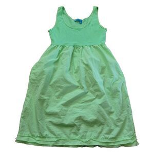 Vintage Fresh Produce Green Tank Top Shirt Dress SZ S USA Summer Beach Frock